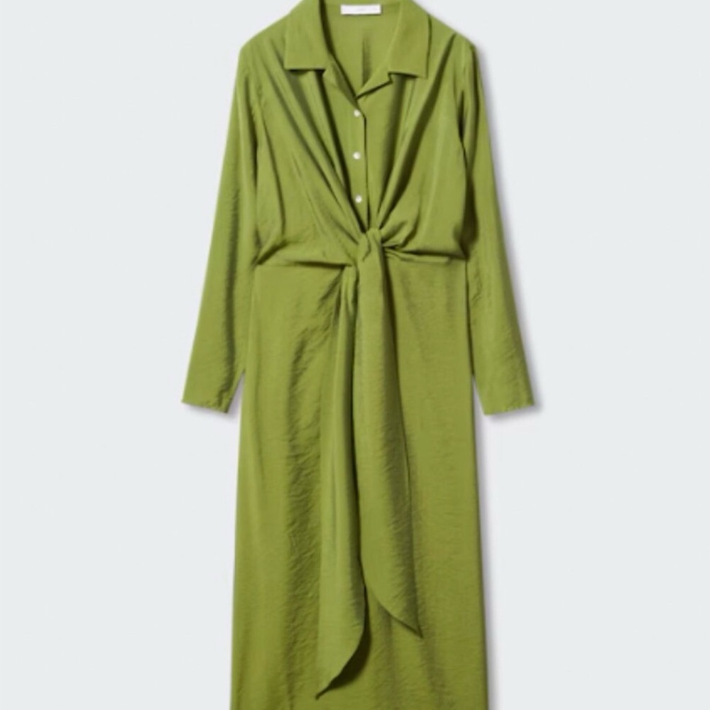 knot detail shirt dress by mango